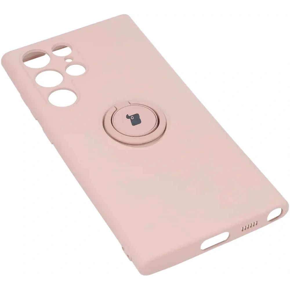 Hurtownia GSM - Etui Bizon Case Silicone Ring do Galaxy S22 Ultra, jasnoróżowe - BIZ7838 - {ean13} - Hurt