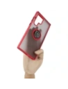 Hurtownia GSM - Etui z uchwytem na palec Bizon Case Hybrid Ring do Galaxy S22 Ultra, przydymione z czerwoną ramką - BIZ7839 - {ean13} - Hurt