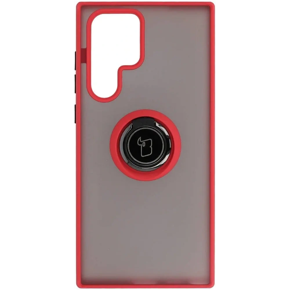 Hurtownia GSM - Bizon Case Hybrid Ring Samsung Galaxy S22 Ultra fumuriu cu un cadru roșu - BIZ7839 - {ean13} - Hurt