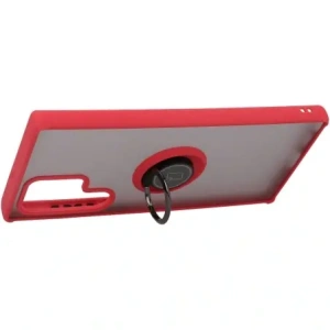 Hurtownia GSM - Etui z uchwytem na palec Bizon Case Hybrid Ring do Galaxy S22 Ultra, przydymione z czerwoną ramką - BIZ7839 - {ean13} - Hurt