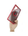 Hurtownia GSM - Etui z uchwytem na palec Bizon Case Hybrid Ring do Galaxy S22 Ultra, przydymione z czerwoną ramką - BIZ7839 - {ean13} - Hurt