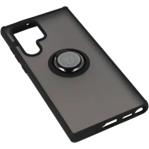 Hurtownia GSM - Etui z uchwytem na palec Bizon Case Hybrid Ring do Samsung Galaxy S22 Ultra kouřové s černým rámečkem - BIZ1669 - {ean13} - Hurt