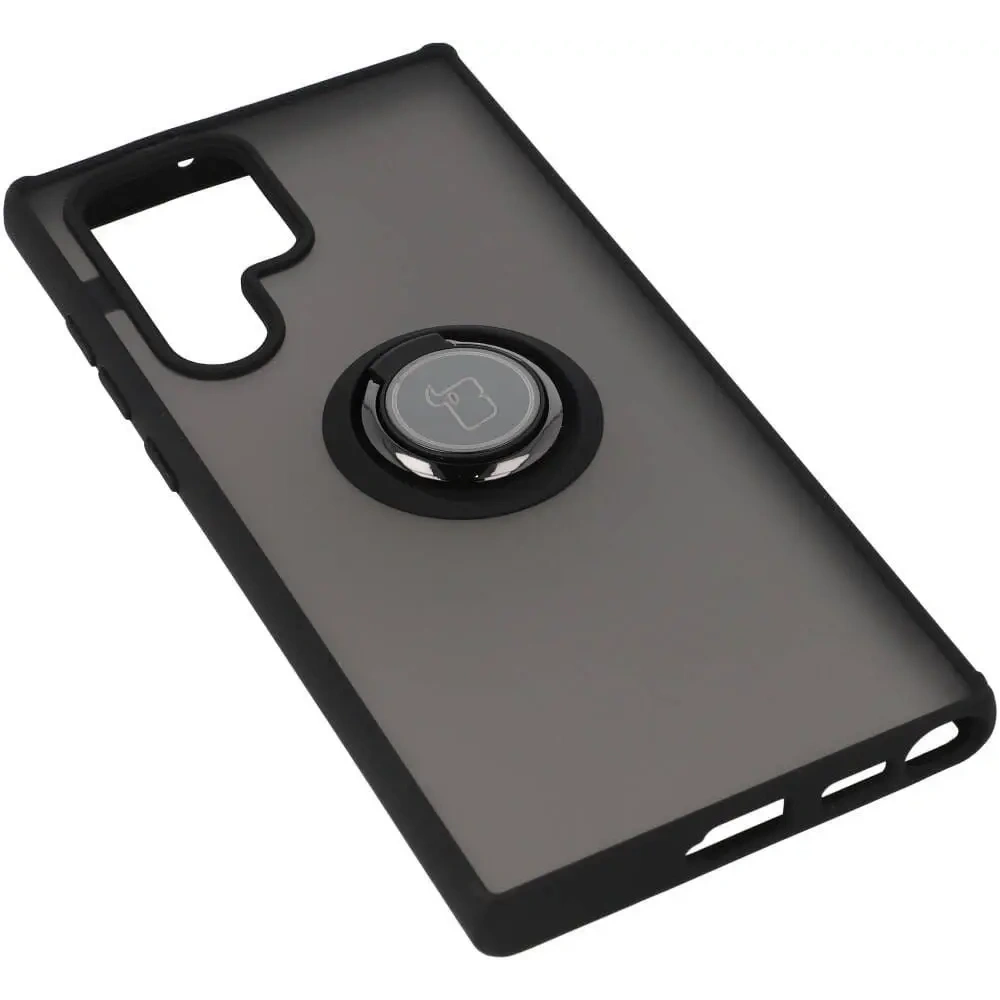 Hurtownia GSM - Bizon Case Hybrid Ring Samsung Galaxy S22 Ultra fumuriu cu un cadru negru - BIZ1669 - {ean13} - Hurt