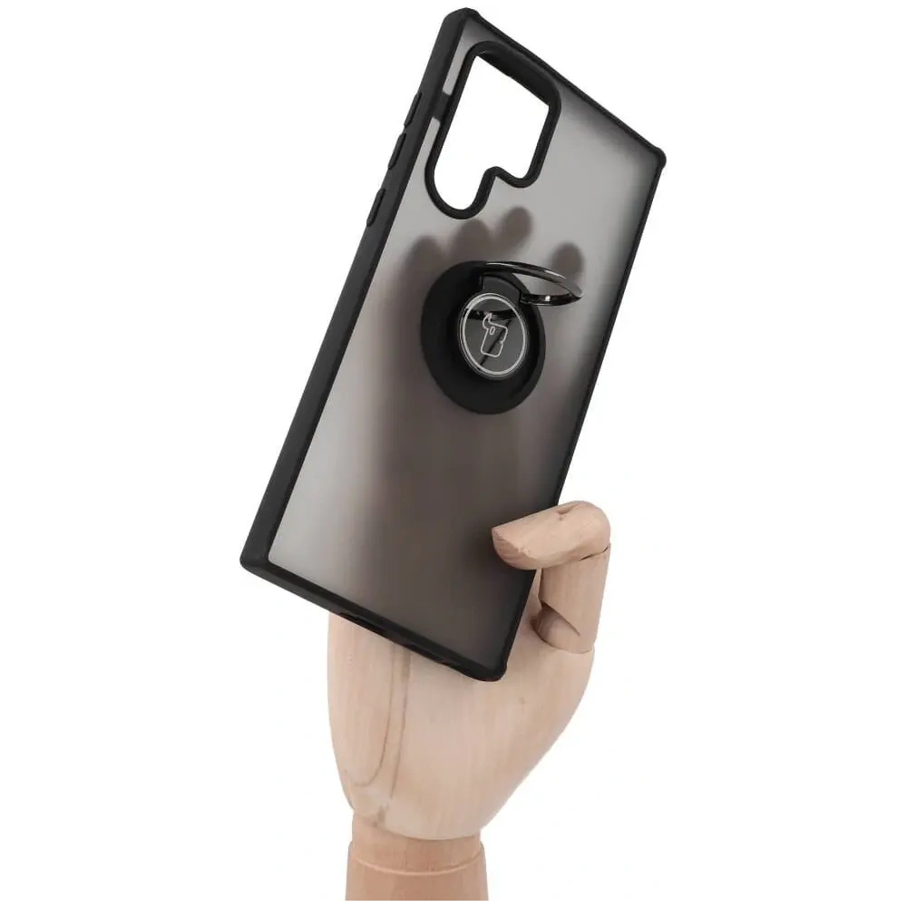 Hurtownia GSM - Bizon Case Hybrid Ring Samsung Galaxy S22 Ultra fumuriu cu un cadru negru - BIZ1669 - {ean13} - Hurt