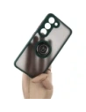 Bizon Case Hybrid Ring Samsung Galaxy S23 smoky with a dark green frame