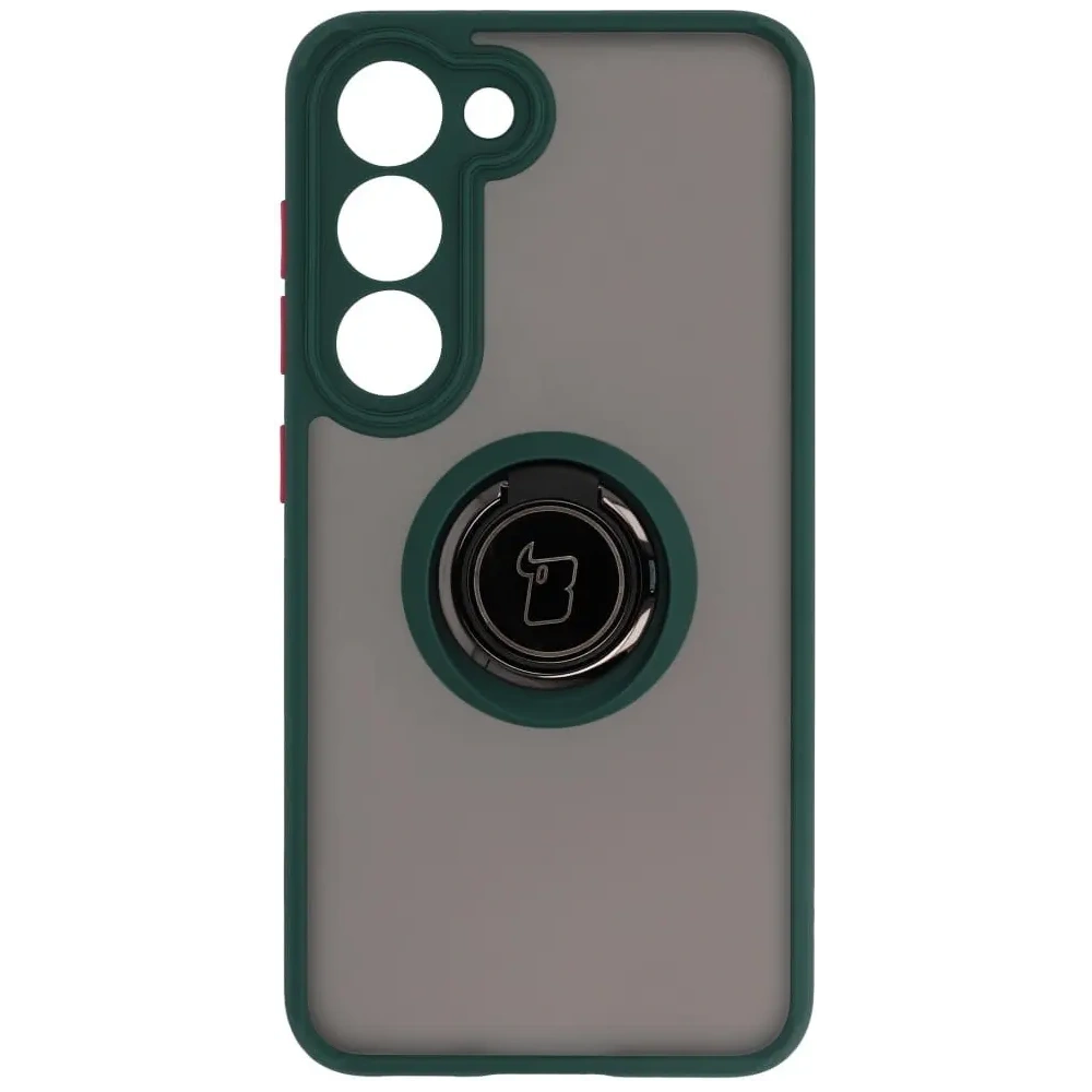 Wholesale Bizon Case Hybrid Ring Samsung Galaxy S23 smoky with a dark green frame - BIZ1670 - {ean13} - Hurt