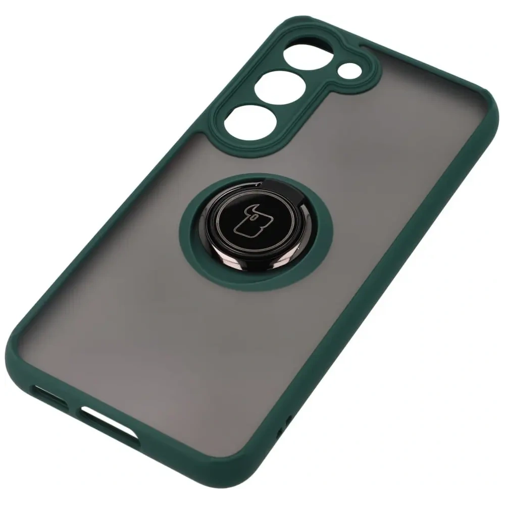 Wholesale Bizon Case Hybrid Ring Samsung Galaxy S23 smoky with a dark green frame - BIZ1670 - {ean13} - Hurt