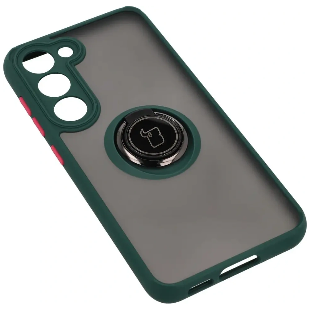 Wholesale Bizon Case Hybrid Ring Samsung Galaxy S23 smoky with a dark green frame - BIZ1670 - {ean13} - Hurt