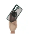 Wholesale Bizon Case Hybrid Ring Samsung Galaxy S23 smoky with a dark green frame - BIZ1670 - {ean13} - Hurt