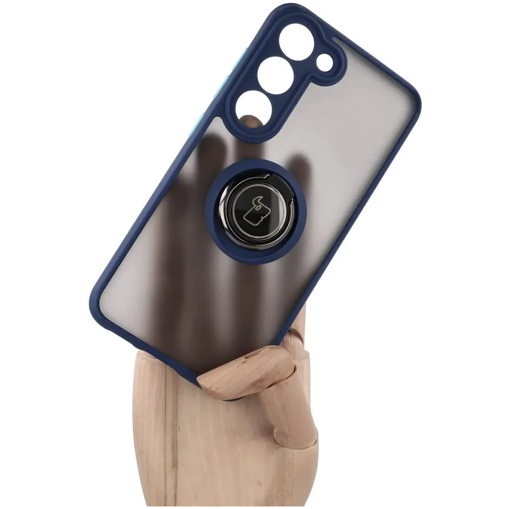 Hurtownia GSM - Bizon Case Hybrid Ring Samsung Galaxy S23 fumuriu cu un cadru albastru închis - BIZ1671 - {ean13} - Hurt