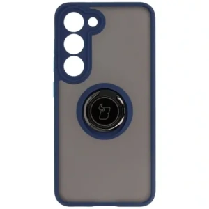 Wholesale Bizon Case Hybrid Ring Samsung Galaxy S23 smoky with a navy blue frame - BIZ1671 - {ean13} - Hurt