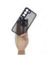 Wholesale Bizon Case Hybrid Ring Samsung Galaxy S23 smoky with a navy blue frame - BIZ1671 - {ean13} - Hurt