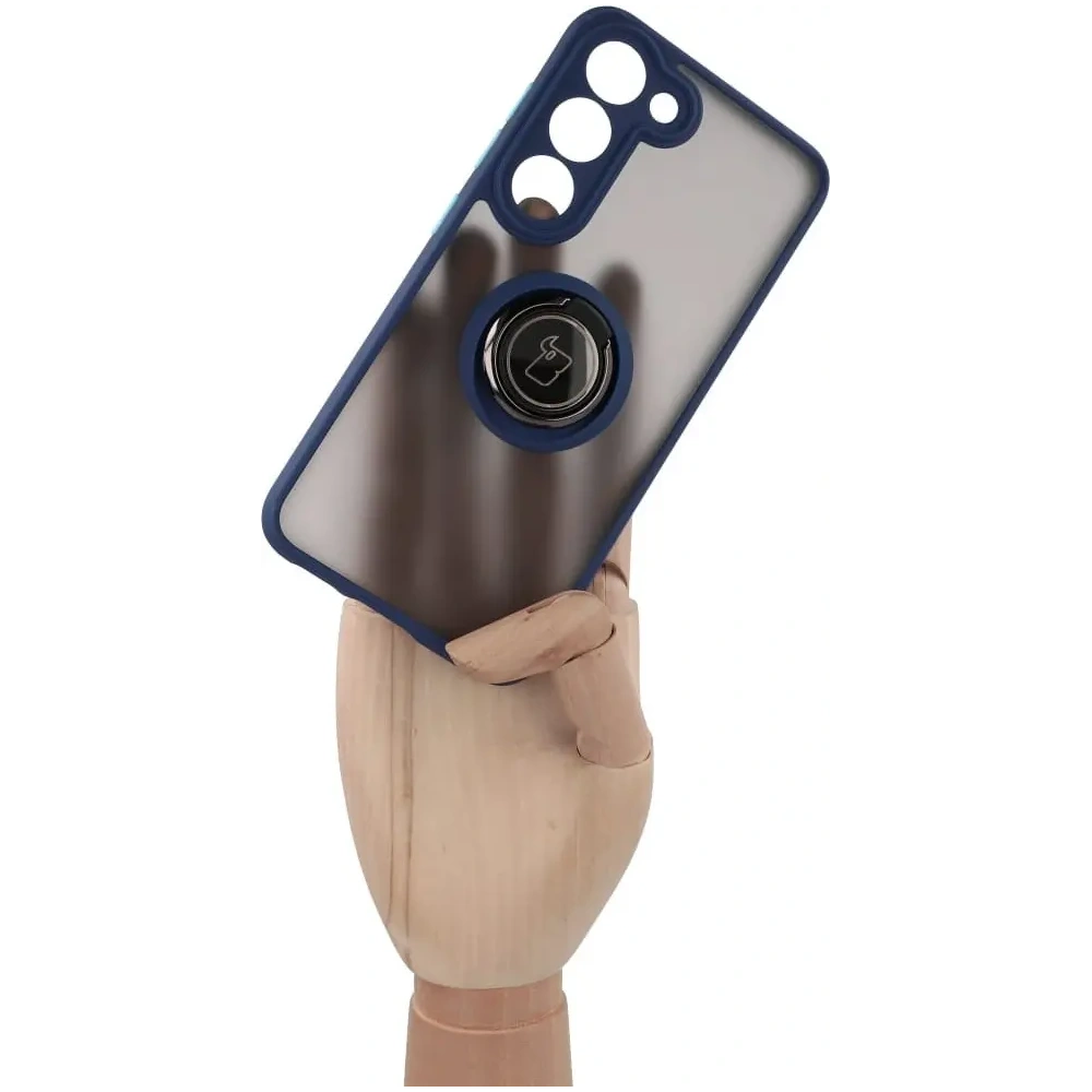 Wholesale Bizon Case Hybrid Ring Samsung Galaxy S23 smoky with a navy blue frame - BIZ1671 - {ean13} - Hurt