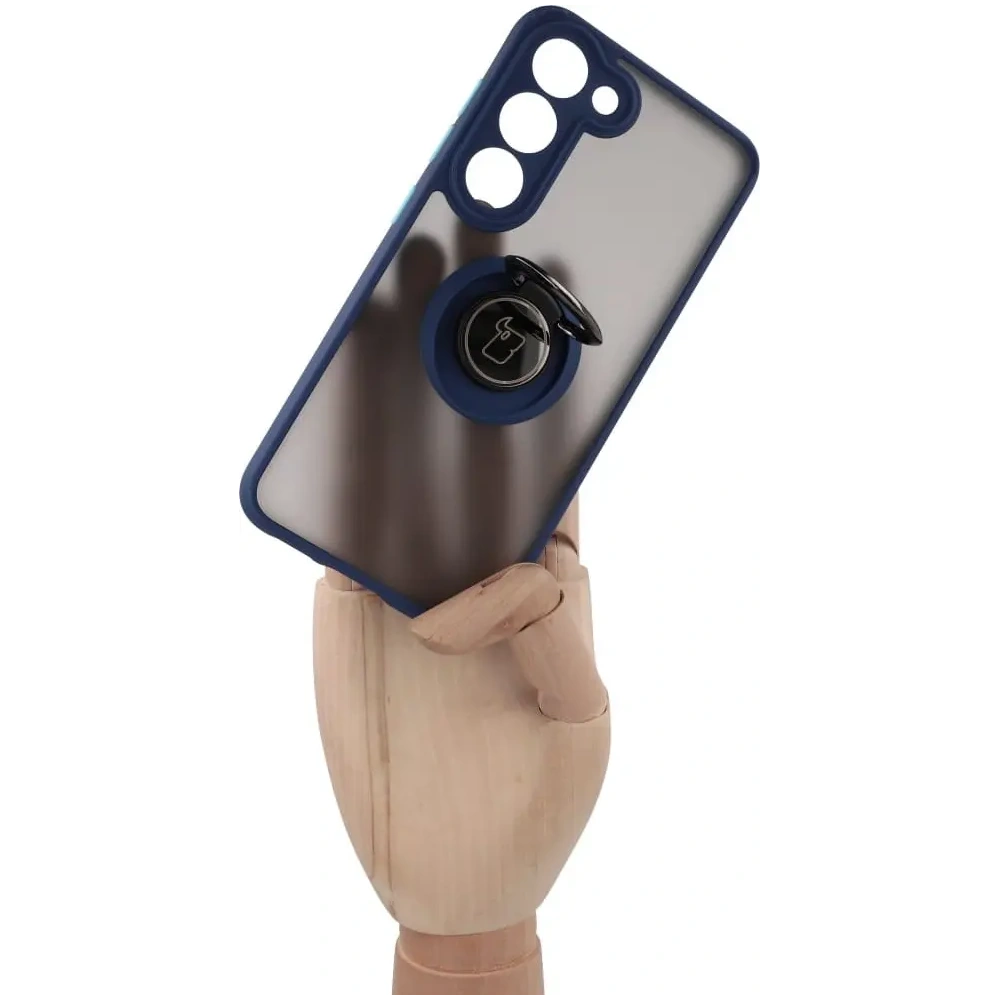 Wholesale Bizon Case Hybrid Ring Samsung Galaxy S23 smoky with a navy blue frame - BIZ1671 - {ean13} - Hurt