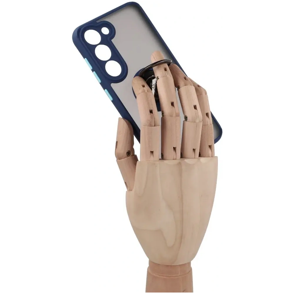 Wholesale Bizon Case Hybrid Ring Samsung Galaxy S23 smoky with a navy blue frame - BIZ1671 - {ean13} - Hurt
