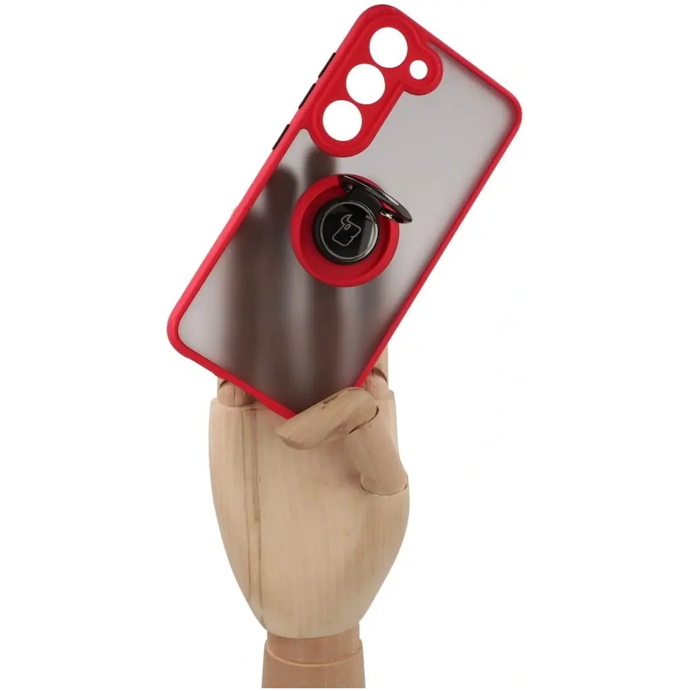 Hurtownia GSM - Bizon Case Hybrid Ring Samsung Galaxy S23 füstös piros kerettel - BIZ7841 - {ean13} - Hurt