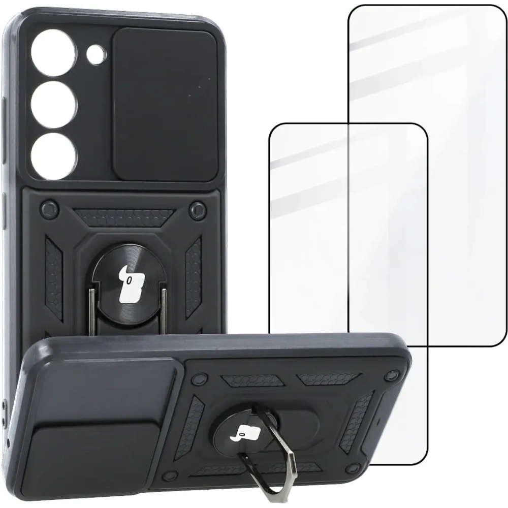 Hurtownia GSM - Bizon Case Camshield Pack tok + 2x kijelzőüveg Samsung Galaxy S23 fekete - BIZ7842 - {ean13} - Hurt