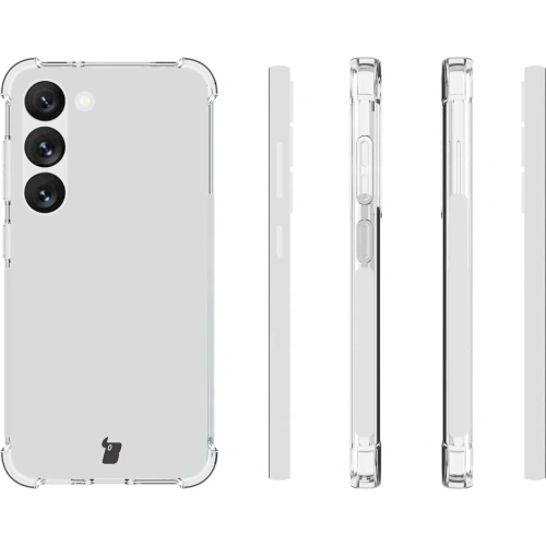 Etui + 2x szkło na ekran + obiektyw Bizon Case Clear Pack do Samsung Galaxy S23 przezroczyste