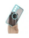 Bizon Case Hybrid Ring Samsung Galaxy S23 füstös színben, világoskék kerettel