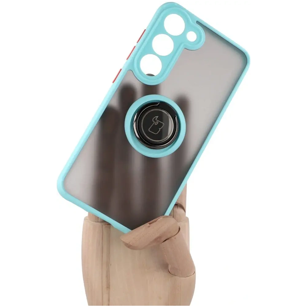 Hurtownia GSM - Bizon Case Hybrid Ring Samsung Galaxy S23 fumuriu cu un cadru albastru deschis - BIZ7843 - {ean13} - Hurt