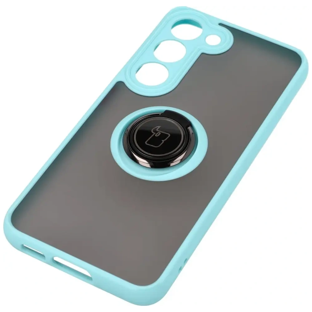 Hurtownia GSM - Bizon Case Hybrid Ring Samsung Galaxy S23 fumuriu cu un cadru albastru deschis - BIZ7843 - {ean13} - Hurt
