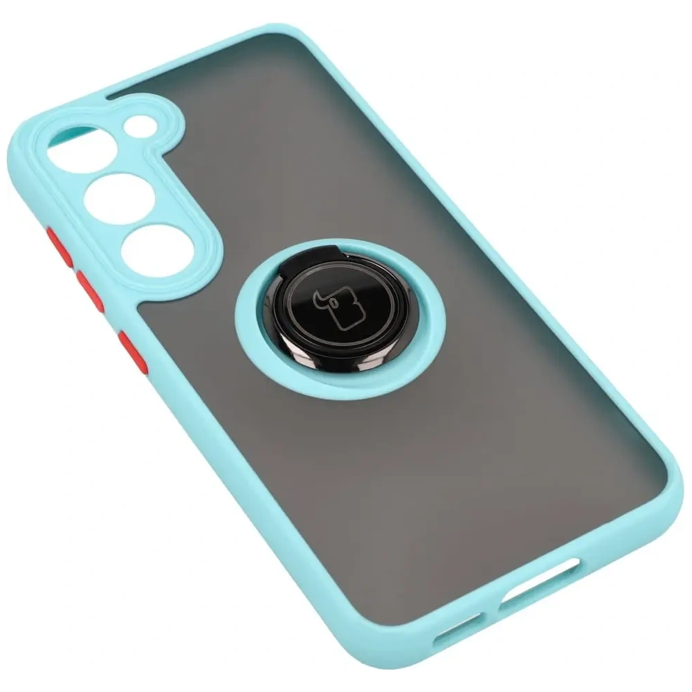 Hurtownia GSM - Bizon Case Hybrid Ring Samsung Galaxy S23 fumuriu cu un cadru albastru deschis - BIZ7843 - {ean13} - Hurt