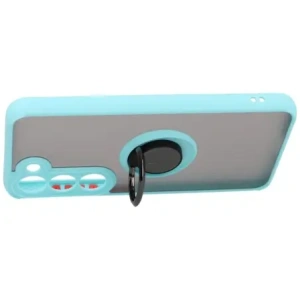 Hurtownia GSM - Etui z uchwytem na palec Bizon Case Hybrid Ring do Samsung Galaxy S23 przydymione z jasnoniebieską ramką - BIZ7843 - {ean13} - Hurt