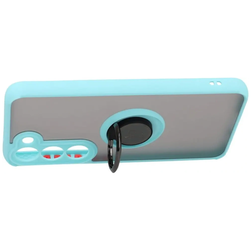 Hurtownia GSM - Bizon Case Hybrid Ring Samsung Galaxy S23 fumuriu cu un cadru albastru deschis - BIZ7843 - {ean13} - Hurt