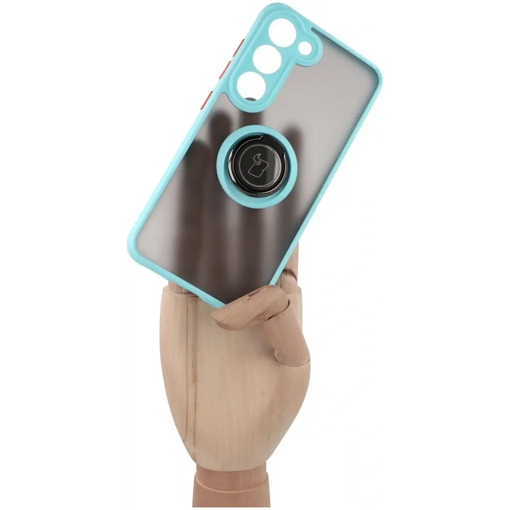Hurtownia GSM - Bizon Case Hybrid Ring Samsung Galaxy S23 fumuriu cu un cadru albastru deschis - BIZ7843 - {ean13} - Hurt