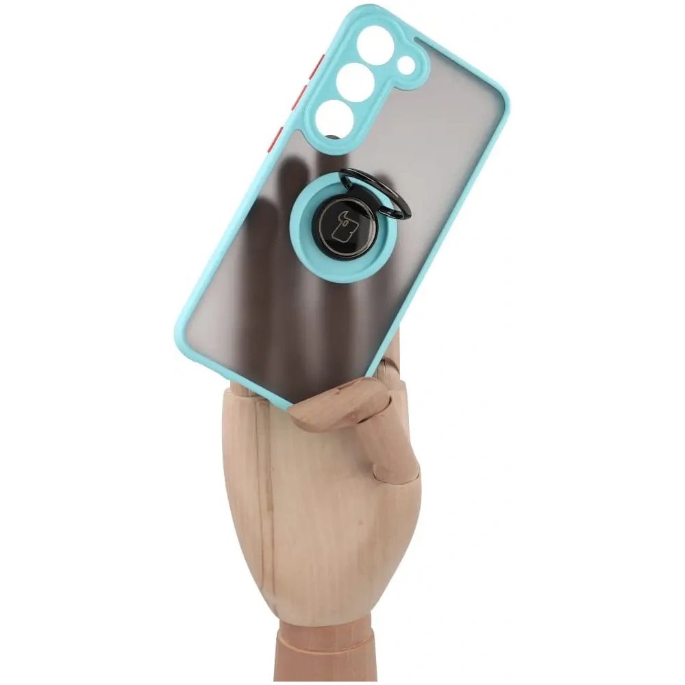 Hurtownia GSM - Bizon Case Hybrid Ring Samsung Galaxy S23 fumuriu cu un cadru albastru deschis - BIZ7843 - {ean13} - Hurt