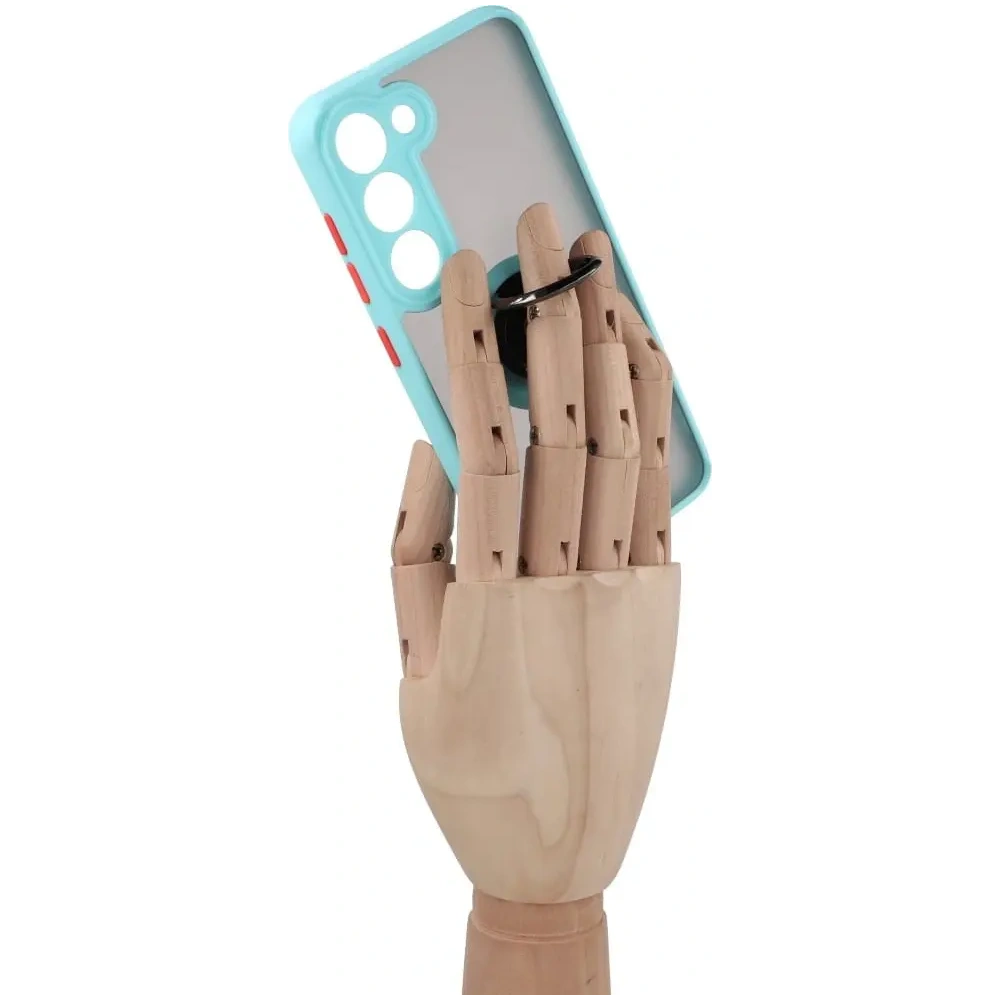 Wholesale Bizon Case Hybrid Ring Samsung Galaxy S23 smoky with a light blue frame - BIZ7843 - {ean13} - Hurt