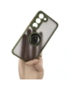 Bizon Case Hybrid Ring Samsung Galaxy S23 smoky with a green frame