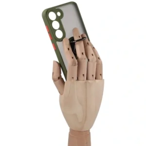 Hurtownia GSM - Etui z uchwytem na palec Bizon Case Hybrid Ring do Samsung Galaxy S23 przydymione z zieloną ramką - BIZ7844 - {ean13} - Hurt