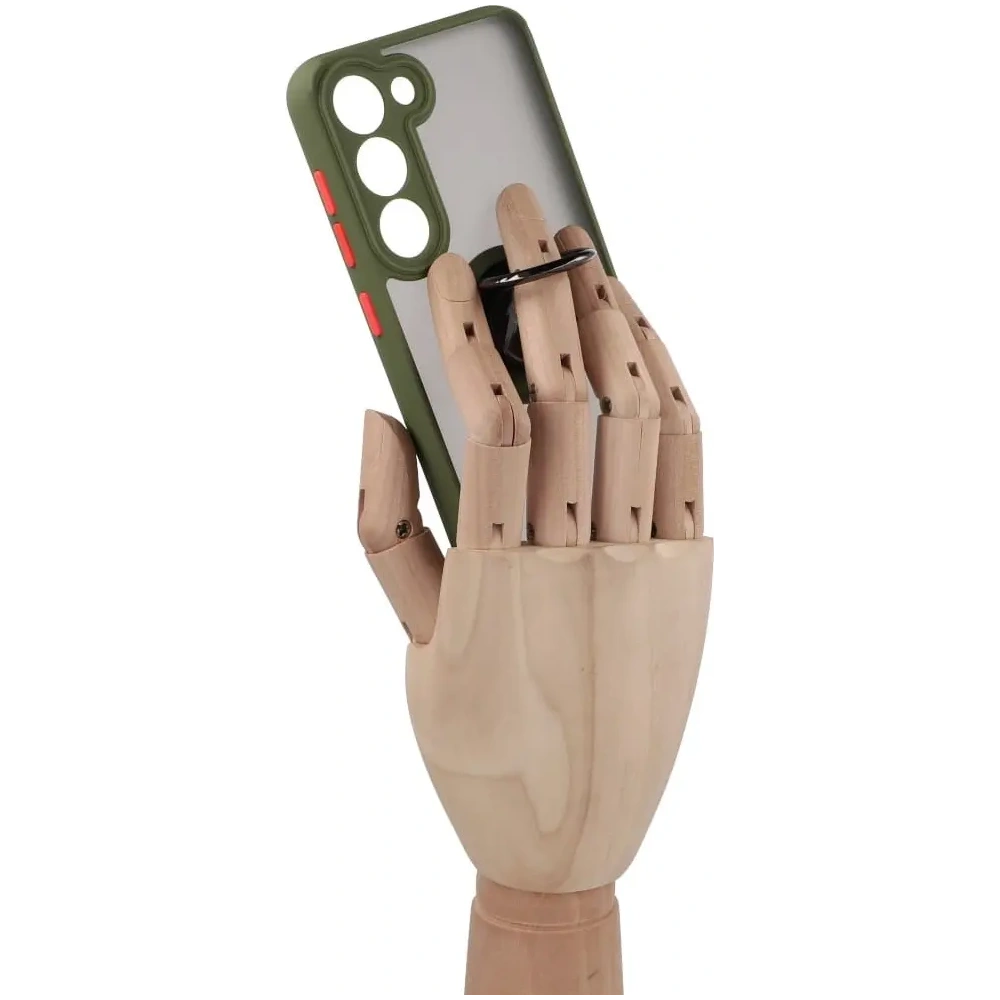 Hurtownia GSM - Bizon Case Hybrid Ring Samsung Galaxy S23 fumuriu cu un cadru verde - BIZ7844 - {ean13} - Hurt