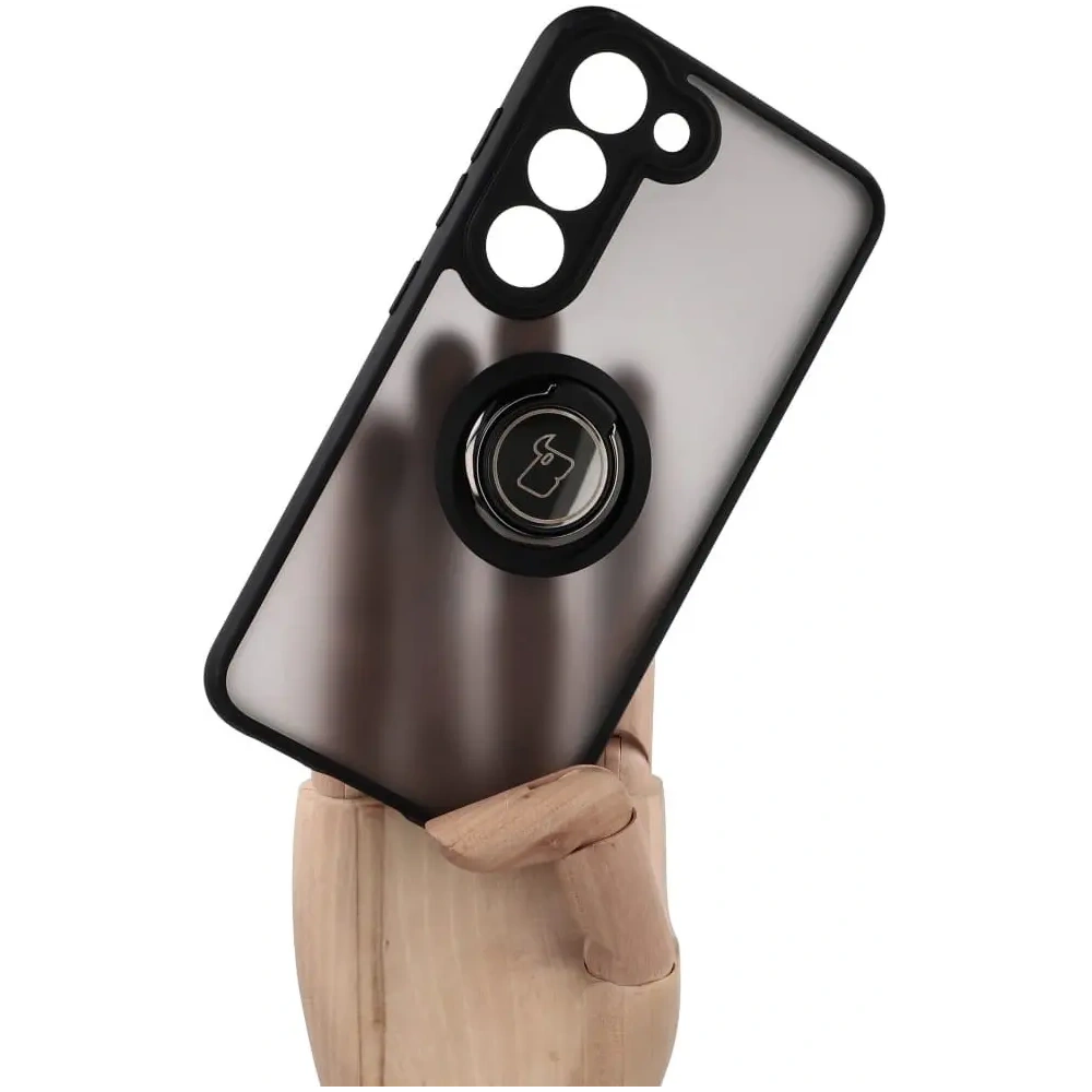 Hurtownia GSM - Bizon Case Hybrid Ring Samsung Galaxy S23 fumuriu cu un cadru negru - BIZ1679 - {ean13} - Hurt