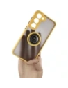 Bizon Case Hybrid Ring Samsung Galaxy S23 füstös sárga kerettel