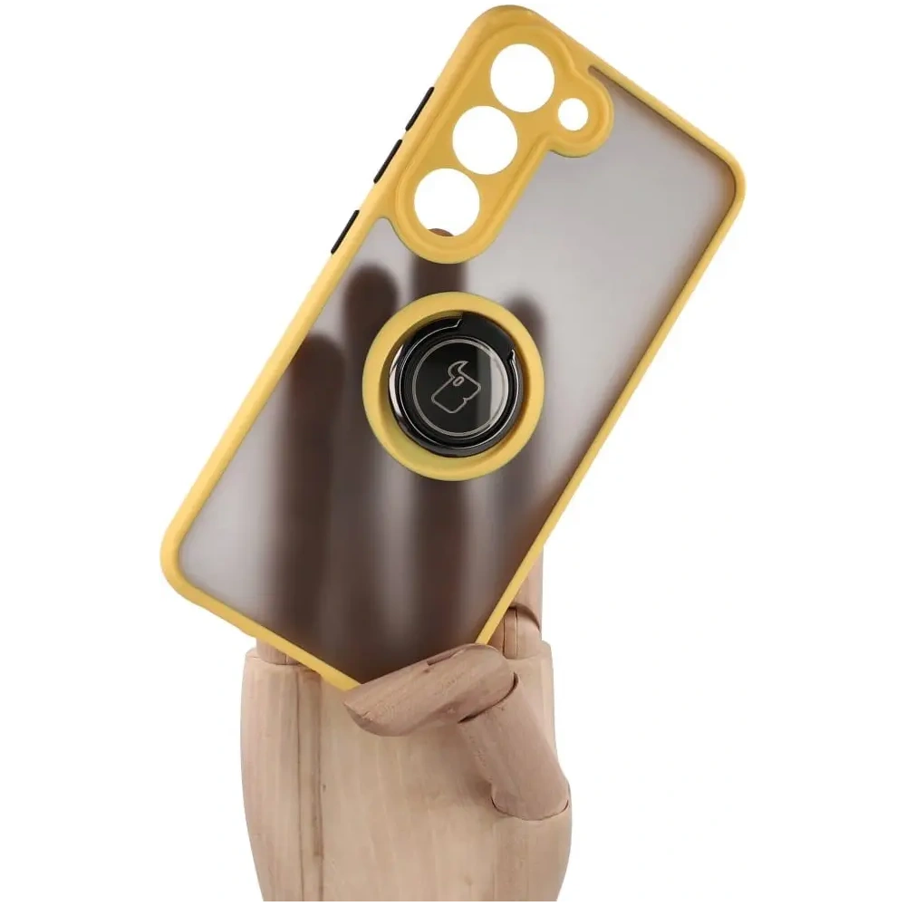 Hurtownia GSM - Bizon Case Hybrid Ring Samsung Galaxy S23 füstös sárga kerettel - BIZ7845 - {ean13} - Hurt