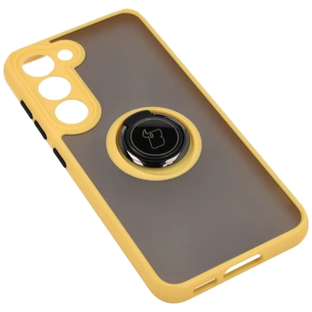 Hurtownia GSM - Bizon Case Hybrid Ring Samsung Galaxy S23 rauchig mit einem gelben Rahmen - BIZ7845 - {ean13} - Hurt