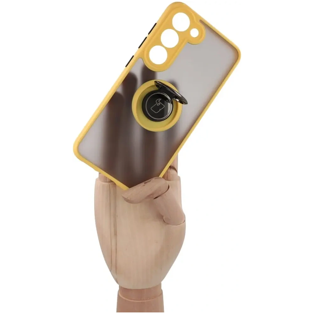Hurtownia GSM - Bizon Case Hybrid Ring Samsung Galaxy S23 füstös sárga kerettel - BIZ7845 - {ean13} - Hurt