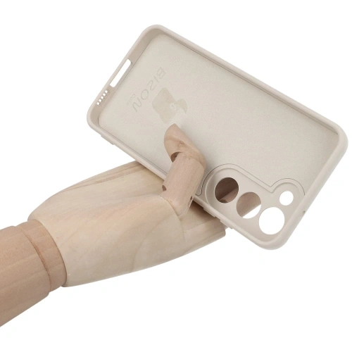 Etui Bizon Case Silicone Ring Sq do Samsung Galaxy S23 beżowe