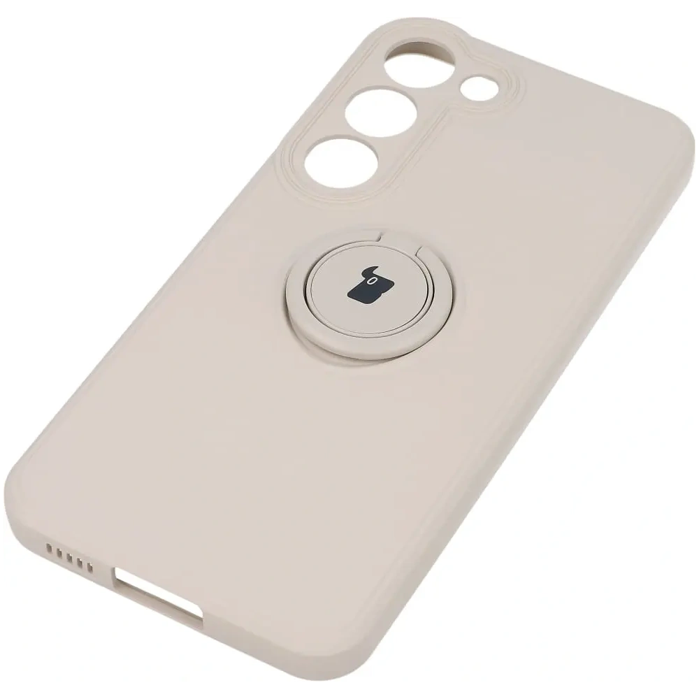 Hurtownia GSM - Etui Bizon Case Silicone Ring Sq do Samsung Galaxy S23 beżowe - BIZ7854 - {ean13} - Hurt