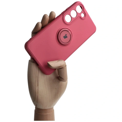 Etui Bizon Case Silicone Ring Sq do Samsung Galaxy S23 brudny róż