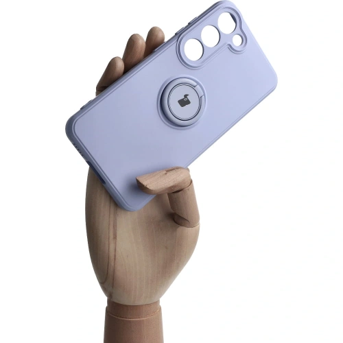 Etui Bizon Case Silicone Ring Sq do Samsung Galaxy S23 jasnofioletowe