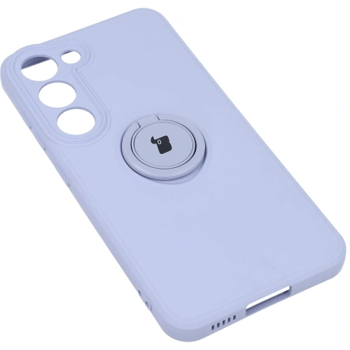 Etui Bizon Case Silicone Ring Sq do Samsung Galaxy S23 jasnofioletowe