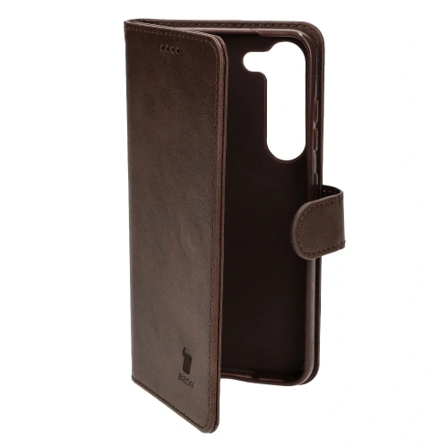 Etui Bizon Case Wallet do Samsung Galaxy S23 ciemnobrązowe