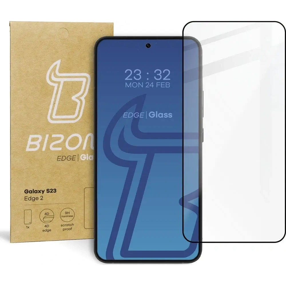 Hurtownia GSM - Bizon Glass Edge 2 Samsung Galaxy S23 negru - BIZ1698 - {ean13} - Hurt