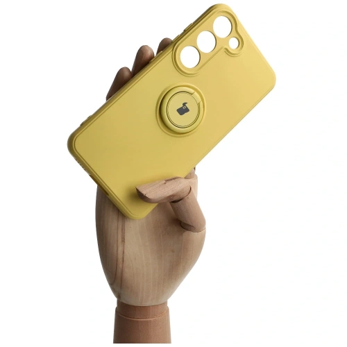 Etui Bizon Case Silicone Ring Sq do Samsung Galaxy S23 żółte