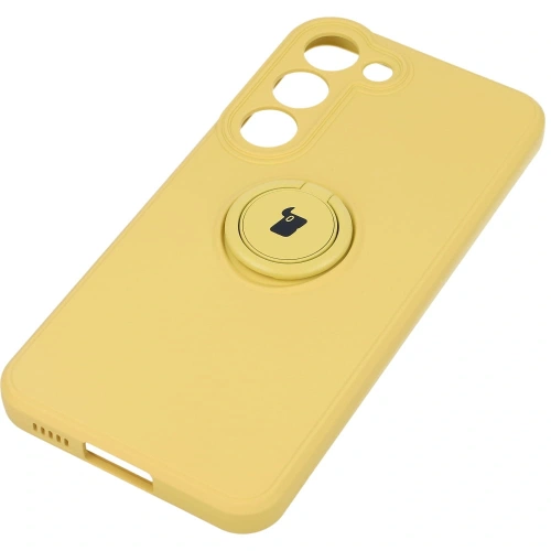 Etui Bizon Case Silicone Ring Sq do Samsung Galaxy S23 żółte