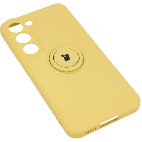 Etui Bizon Case Silicone Ring Sq do Samsung Galaxy S23 żółte