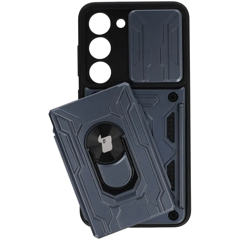 Hurtownia GSM - Bizon Case Camshield Kártyahely Gyűrű Samsung Galaxy S23 szürke - BIZ7859 - {ean13} - Hurt